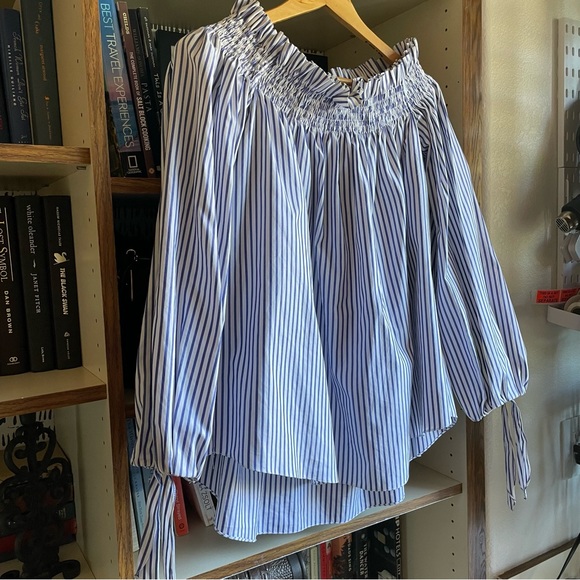 Caroline Constas Striped off Shoulder Lou Top Blouse - Picture 10 of 11